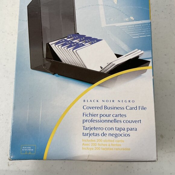 ROLODEX 67208 Covered Business Card File 200 Blank White A-Z Index Tabs 2003 NEW - Picture 3 of 6